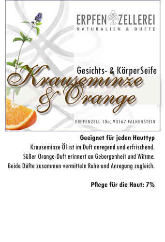 Dusch- und Badeseife "Krauseminze/Orange"